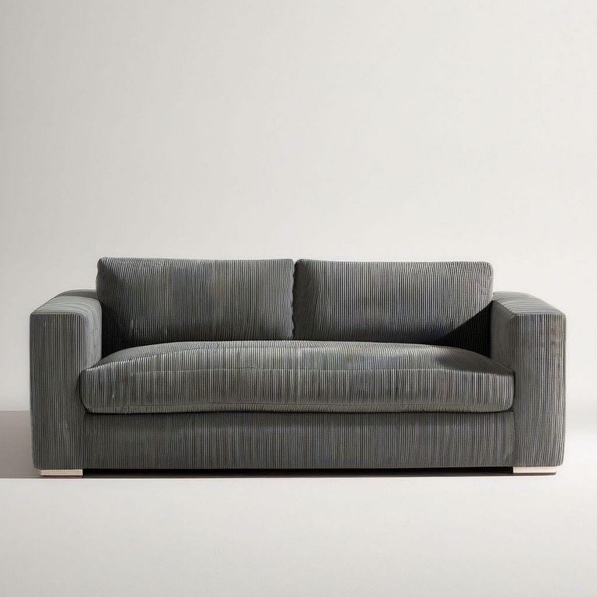 Dwuosobowa sofa sztruksowa 180 x 90 x 75 cm Szara