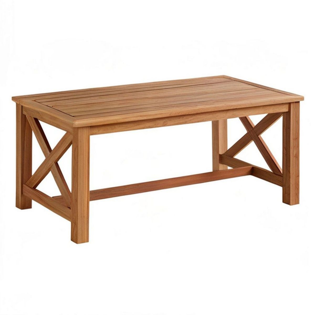 Prostokątny stolik kawowy z litego drewna tekowego 120 x 60 x 45 cm Brązowy
