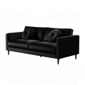 Czarna sofa dwuosobowa z aksamitu 180 x 90 x 85 cm z 2 poduszkami